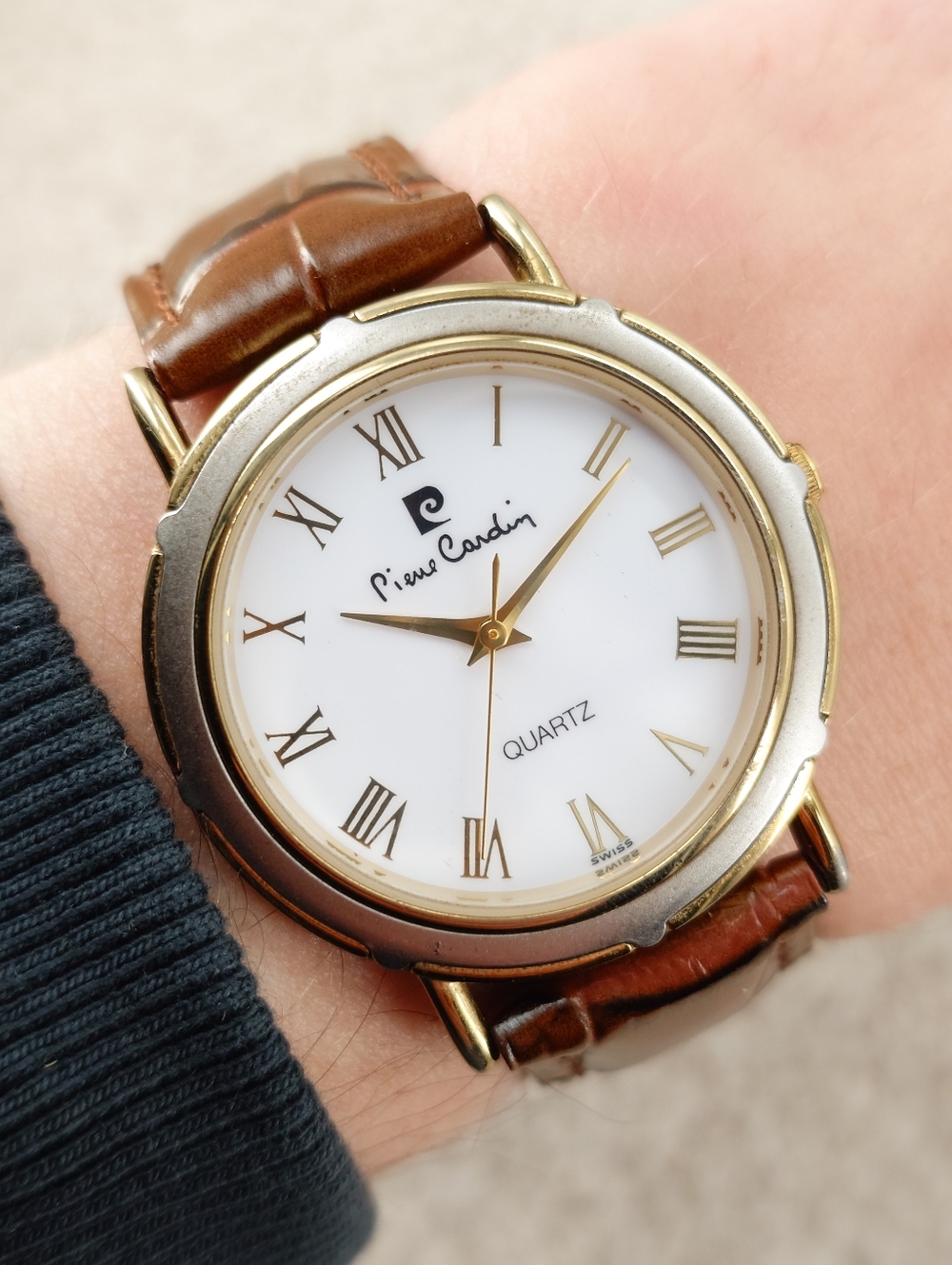 Pierre Cardin Men’s Watch CS2158 Swiss Movt Ronda Two-Tone Roman Dial 34mm Works
